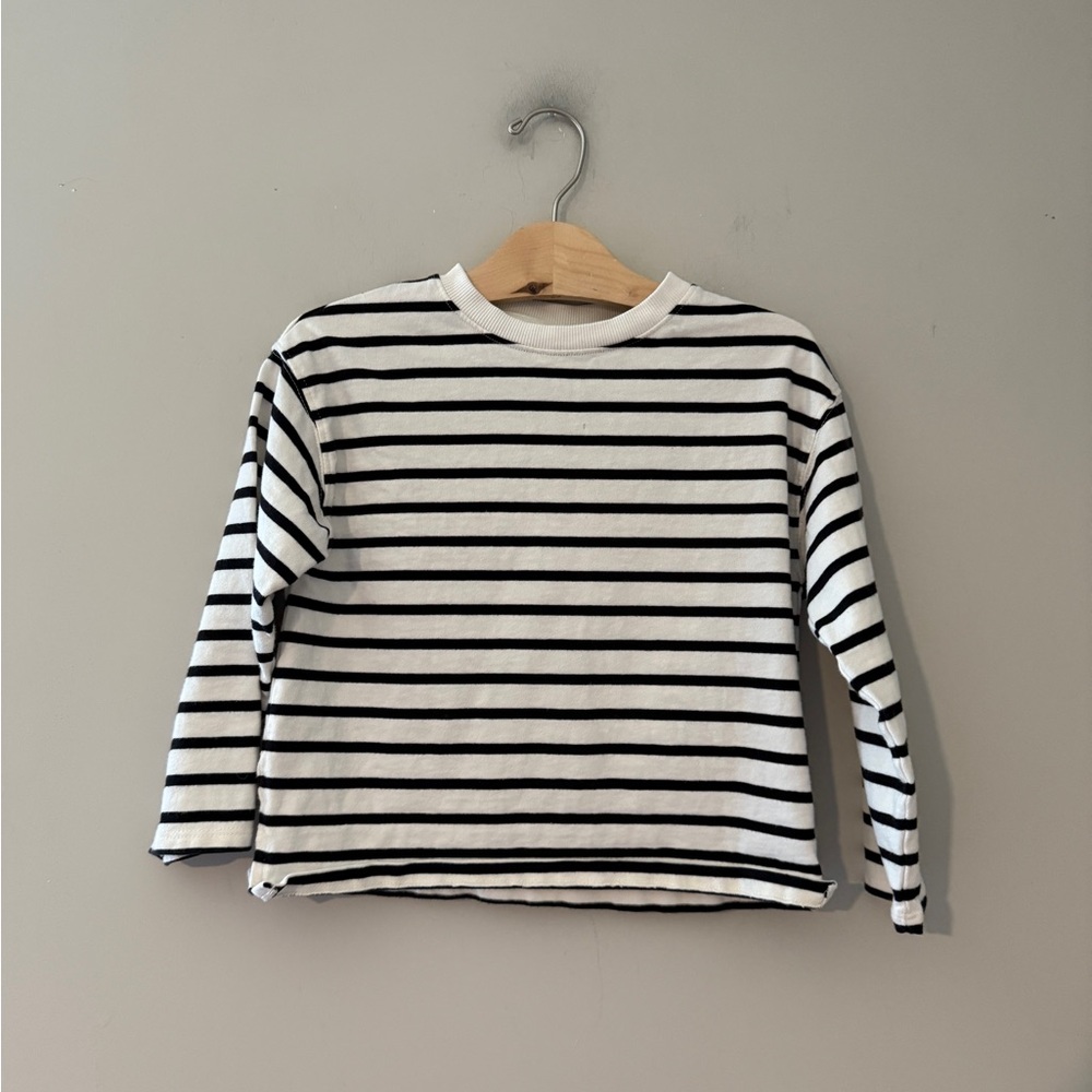 $13 ADD ON Zara‎ Girls' 6-7Y 6Y Tee Striped Long Sleeve Hanna Andersson Cotton